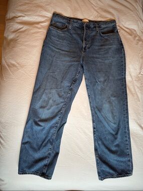 Favorite Daughter The Otto Straight Leg Jeans in Medium Wash Blue